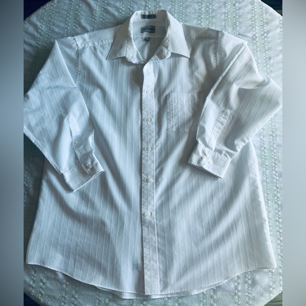 David Taylor White Dress Shirt Classic Style